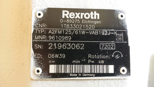 Motore idraulico Bosch Rexroth A2FM 125/61W VAB192J K